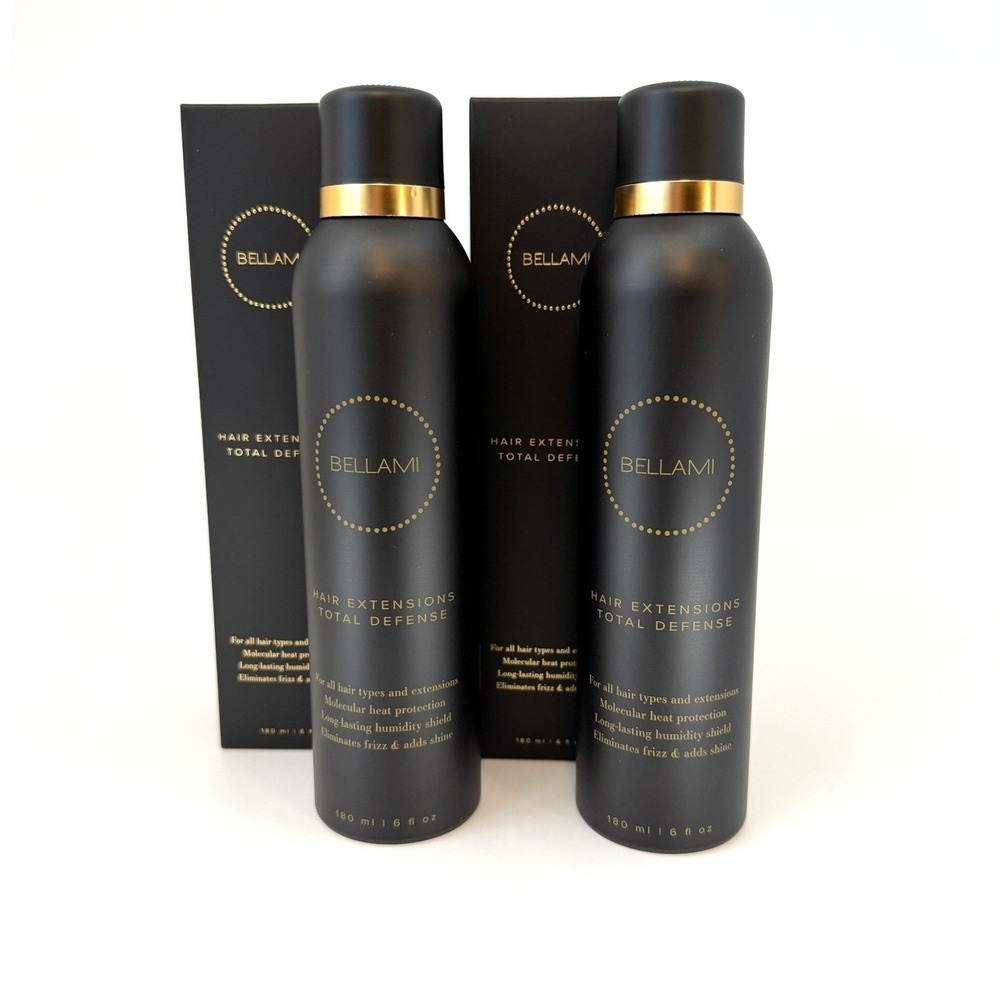 2 Pack Bellami Total Defense Heat Protectant Spray 6oz Hair Extensions NEW